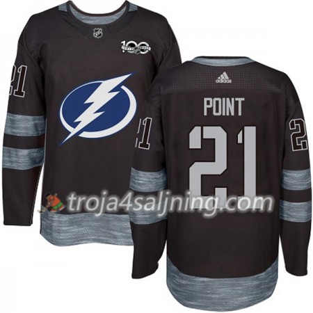 Tampa Bay Lightning tröja Brayden Point 21 1917-2017 100th Anniversary Adidas Svart Authentic - NHL Tröjor Herr